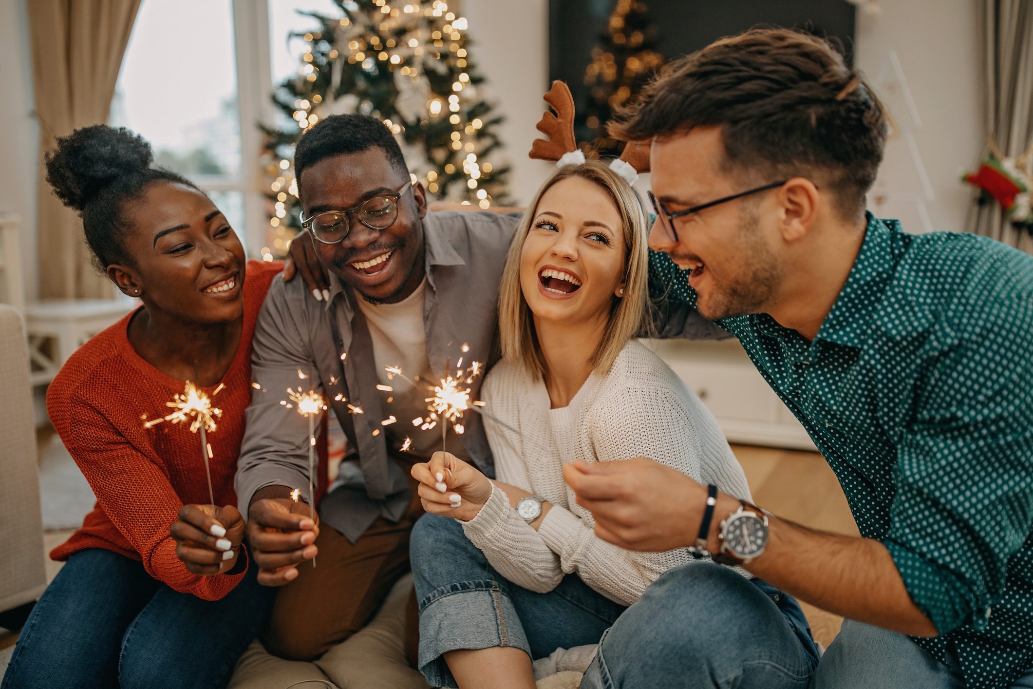 Young millenials celebrate New Year